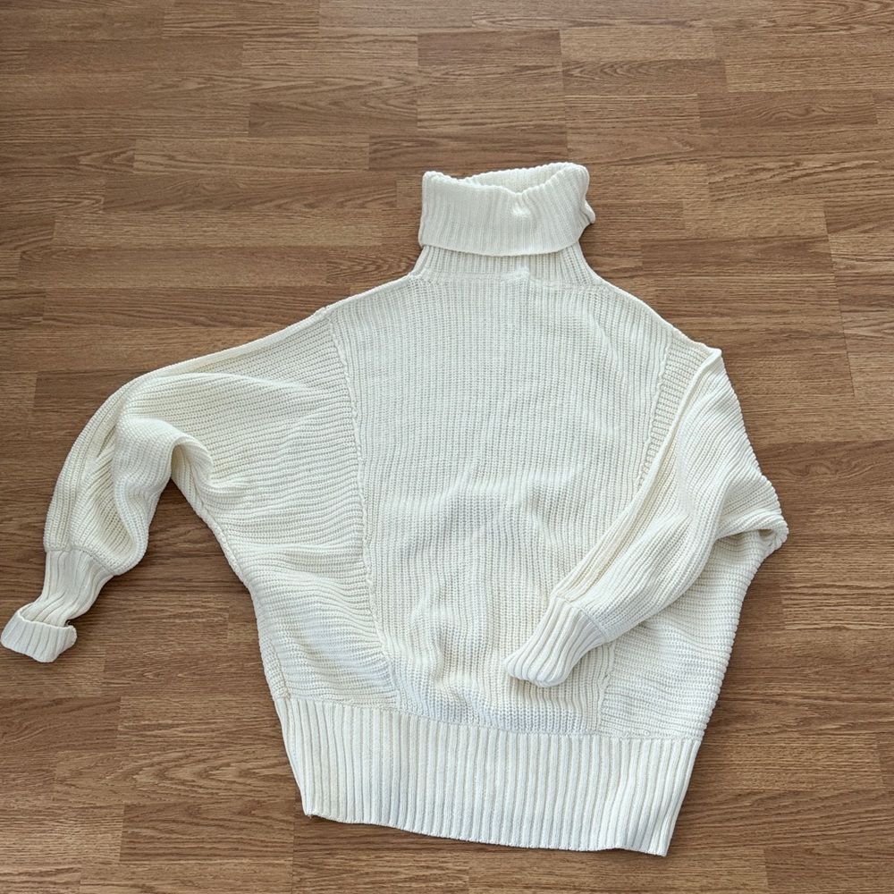 Free People Cream Turtleneck Sweater